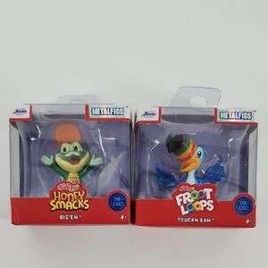 METAL FIGS Kellogs Die-Cast Figures Tucan Sam & Dig'em  Froot LoopsHoney Smacks